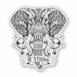 Mandala Elephant Sticker