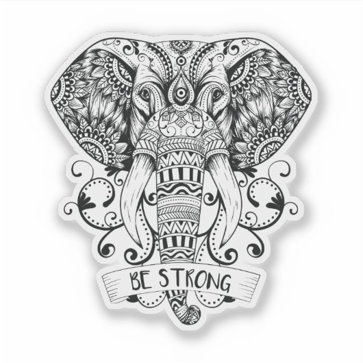 Mandala Elephant Sticker (Voorkant)