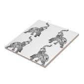 Mandala Elephants Tegeltje (Zijkant)