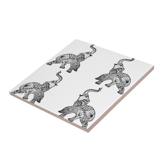 Mandala Elephants Tegeltje (Zijkant)
