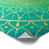 Mandala Emeral Green Gold Colorful Poster (Hoek)