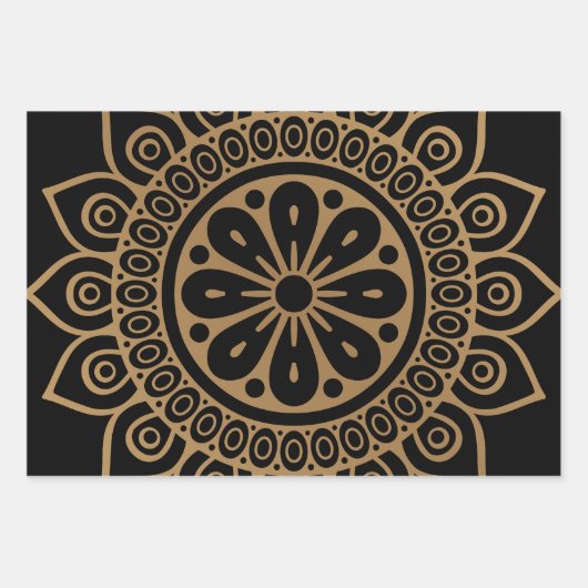 Mandala en bloem inpakpapier vel (Voorkant 2)