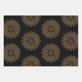 Mandala en bloem inpakpapier vel