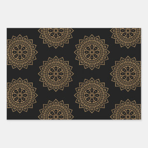 Mandala en bloem inpakpapier vel