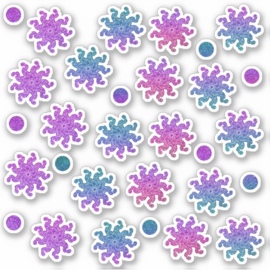 Mandala en Stippen Glitter Planner Stickers (Voorkant)