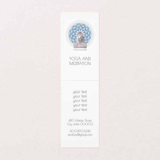 Mandala en zittende Boeddha vouwen Visitekaartjes (Binnenkant ongevouwen)