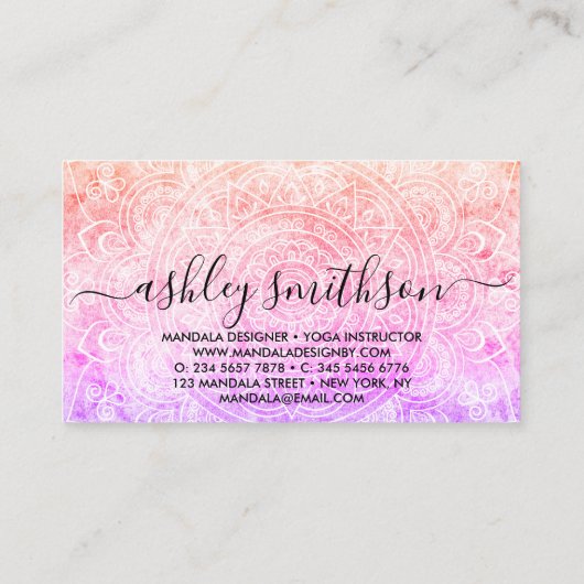 Mandala Essential Oils Spa Bohemian Spiritueel Visitekaartje (Achterkant)