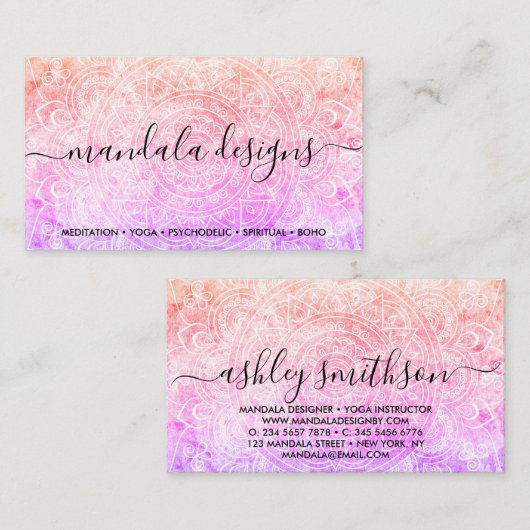 Mandala Essential Oils Spa Bohemian Spiritueel Visitekaartje (Voorkant / Achterkant)