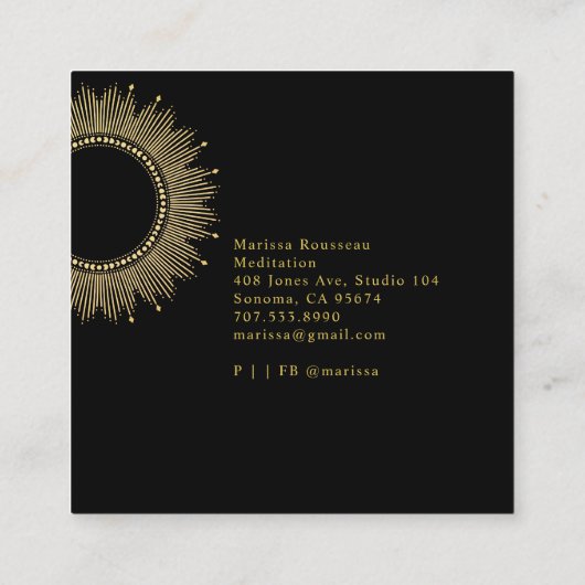 Mandala Etheral Celestial Abstract Blue White Vierkante Visitekaartje (Achterkant)