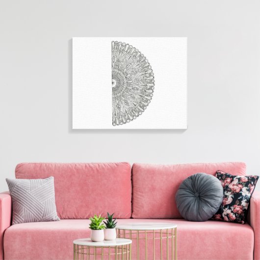 Mandala Fan Canvas Afdruk (Insitu (Woonkamer))