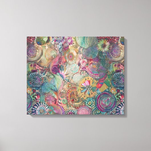 Mandala Fantasy Wall Art Canvas Afdruk (Voorkant)