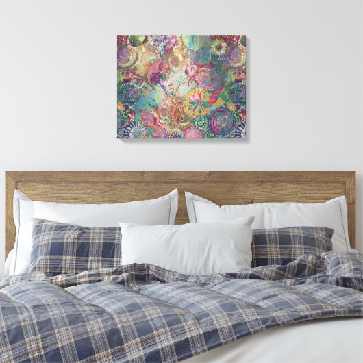 Mandala Fantasy Wall Art Canvas Afdruk (Insitu (Slaapkamer))