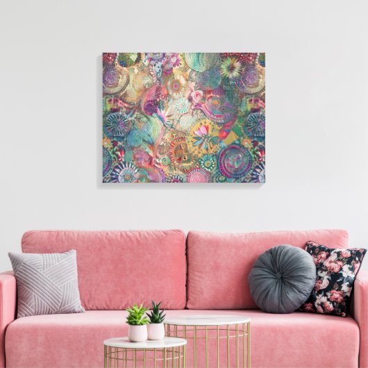 Mandala Fantasy Wall Art Canvas Afdruk (Insitu (Woonkamer))
