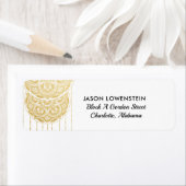 Mandala Faux Gold Foil Boho Wedding Etiket (Insitu)
