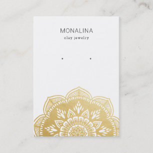 Mandala Faux Gold Foil Earring Jewels Display  Visitekaartje