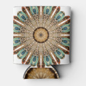 Mandala Feathers Waterverf: Natuurlijk Kant Ontwer Blikjeskoeler (Voorkant)