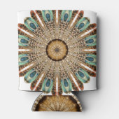 Mandala Feathers Waterverf: Natuurlijk Kant Ontwer Blikjeskoeler (Achterkant)