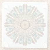 Mandala Feathers Waterverf: Natuurlijk Kant Ontwer Glazen Onderzetter (Achterkant)