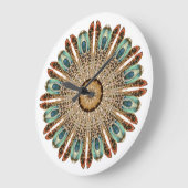 Mandala Feathers Waterverf: Natuurlijk Kant Ontwer Grote Klok (Hoek)