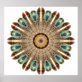 Mandala Feathers Waterverf: Natuurlijk Kant Ontwer Poster (Voorkant)
