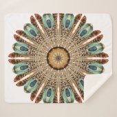Mandala Feathers Waterverf: Natuurlijk Kant Ontwer Sherpa Deken (Voorkant (horizontaal))