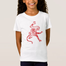 Mandala Fire Monkey, uitgerust met Babydoll T-Shir T-shirt