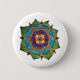 Mandala Fleur Ronde Badge Button 5,7 Cm