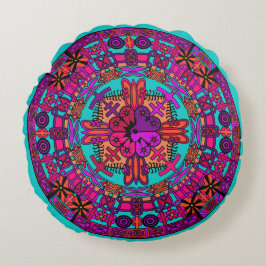 Mandala Floor Pillow-kussen - Blauwgroen Rond Kussen