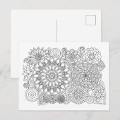 Mandala Floral Bouquet Adult Coloring Briefkaart (Voorkant / Achterkant)