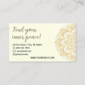 Mandala Floral Design Yoga Studio Ivory Pastel Visitekaartje (Achterkant)