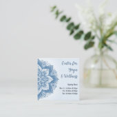 Mandala Floral Design Yoga Studio Sky Blue Pastel Vierkante Visitekaartje (Staand voorkant)