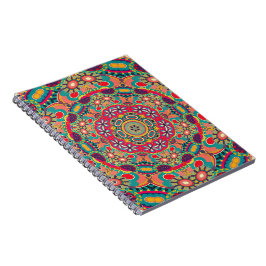 Mandala Floral Psychedelic Retro Hippie Millefiori Notitieboek
