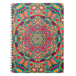 Mandala Floral Psychedelic Retro Hippie Millefiori Notitieboek