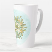 Mandala Floral Snowflake Latte Mok (Rechterhoek)
