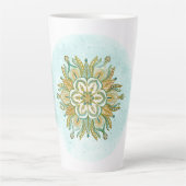 Mandala Floral Snowflake Latte Mok (Voorkant)