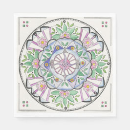 Mandala Floribunda-ontwerp op papier Servet