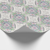 Mandala Floribunda-ontwerp op verpakkingspapier Cadeaupapier (Hoek)