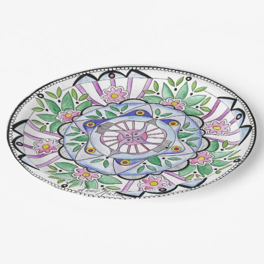 Mandala Floribunda Papieren Bordje (Gekanteld)