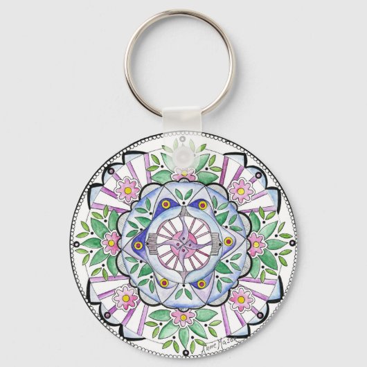 Mandala Floribunda Sleutelhanger (Voorkant)