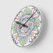 Mandala Floribunda Wall Clock Ronde Klok (Hoek)