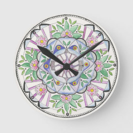 Mandala Floribunda Wall Clock Ronde Klok