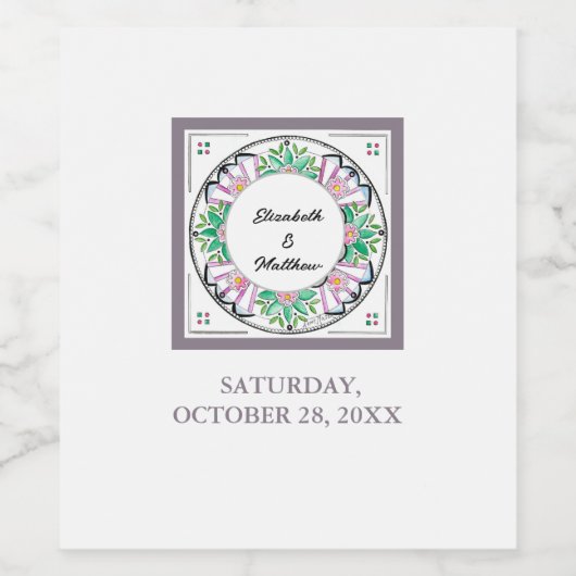 Mandala Floribunda Wijn Etiket (Enkel label)