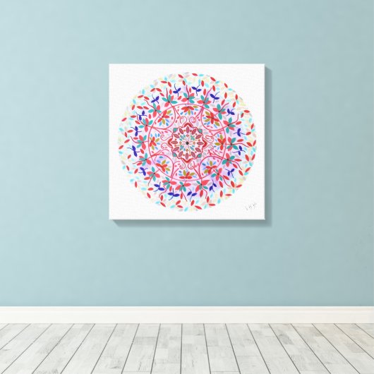 Mandala Floris Canvas Afdruk (Insitu (Houten vloer))