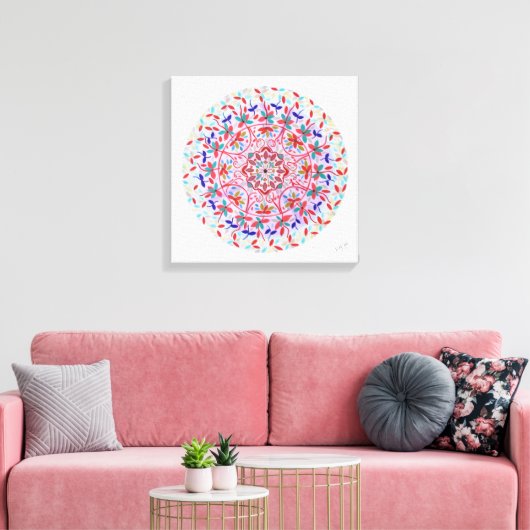 Mandala Floris Canvas Afdruk (Insitu (Woonkamer))