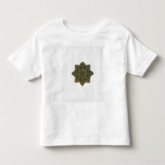 Mandala Flower Art. Green Gold Zen Decor Kinder Shirts (Voorkant)