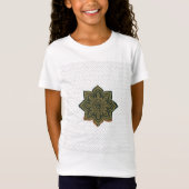 Mandala Flower Art. Green Gold Zen Decor T-shirt (Voorkant)