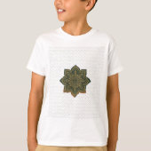 Mandala Flower Art. Green Gold Zen Decor T-shirt (Voorkant)