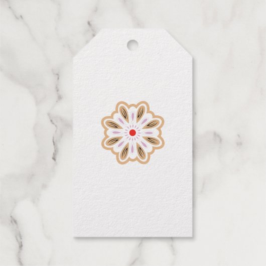 Mandala Flower Art Print | Boho Decor Cadeaulabels (Achterkant)