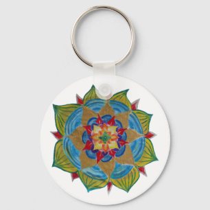 Mandala Flower Basic Button sleutelhanger