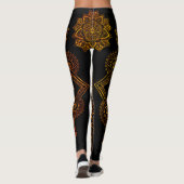 Mandala Flower - Black en Gold Leggings (Achterkant)